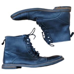 Ben Sherman Black Leather Combat Boots